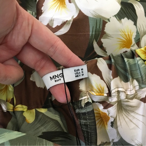 MNG Mango Printed straight leg pants Trouser Satin effect size small new - Picture 8 of 9